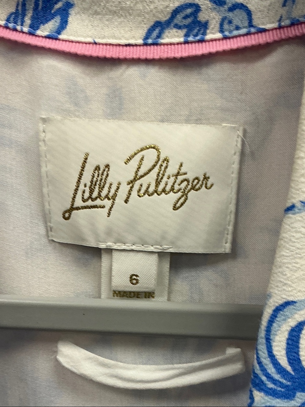 Lilly Pulitzer White Maxi Dress with Light Blue Floral Print - Picture 3 of 3
